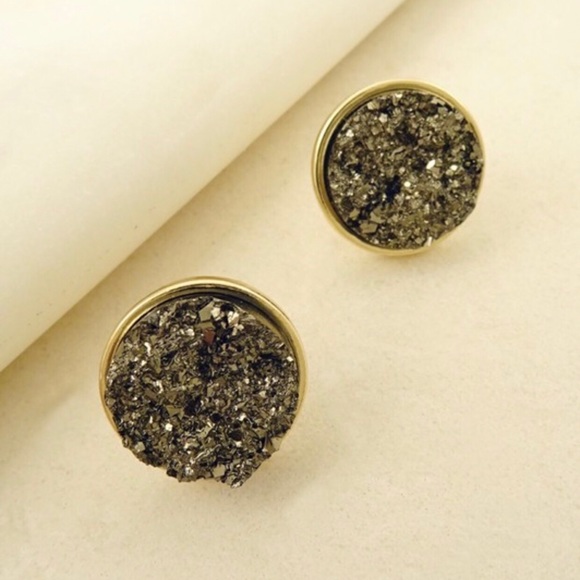 Jewelry - Dark Olive Druzy Earrings